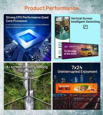 19 inç Duvar Montajlı Çubuk Tipi Reklam Makinesi 1920x360 Android Tablet