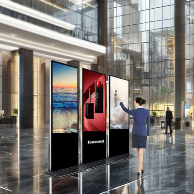 86 inç süper büyük dikey LCD reklam ekranı kapalı kiosklar için zemin duruş