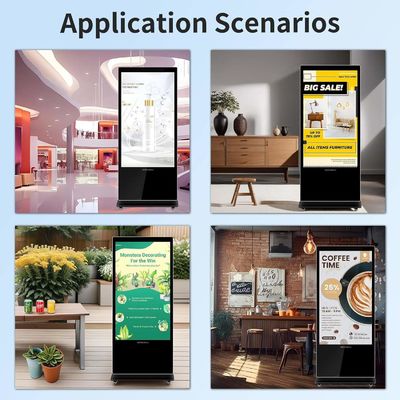 75 inç Dikey AD Kiosk LCD Reklam Ekranı Android Dokunmatik Ekran Yerde Dikilen Totem