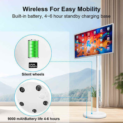 21.5 Inch RK3588 Stand By Me Hareketli Dokunmatik Ekran Monitörü Yer Duracak Android Kablosuz Ev İçin Taşınabilir Akıllı Televizyon