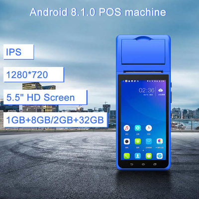 Akıllı NFC Mobil Ödeme Terminalı 5.5 Inç Taşınabilir Pos Makinesi Akıllı Elden Kullanılabilir Akıllı Terminal Kamera Yazıcısı ile