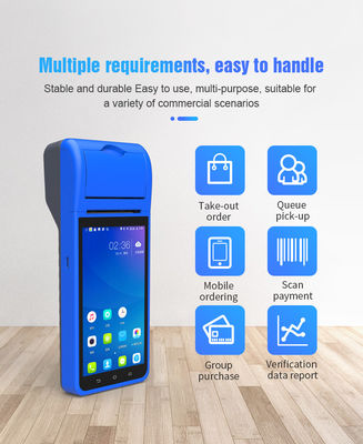 Akıllı NFC Mobil Ödeme Terminalı 5.5 Inç Taşınabilir Pos Makinesi Akıllı Elden Kullanılabilir Akıllı Terminal Kamera Yazıcısı ile