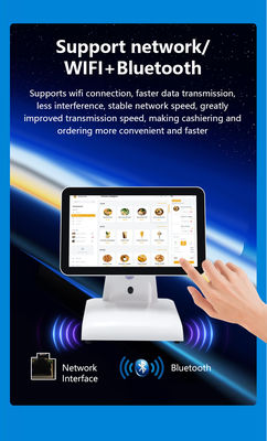 15 İnç N2840 Masaüstü POS Makinesi Restoran POS Terminali 2+32GB Hepsi Bir Arada POS Sistemi Müşteri Ekranıyla