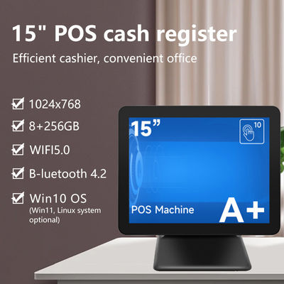 Yeni Tasarım 15 İnç 60Hz Masaüstü Pos Terminali 8+256GB N100 CPU Perakende Pos Yazarkasa, Yazıcı ve Tarayıcı ile
