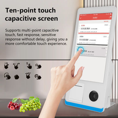 Restoran Kendi Hizmetli Sipariş Verme Kiosku Win 8+128GB Kendi Hizmetli Ödeme Kiosku Yazıcı Nfc QR Kod Tarayıcısı ile