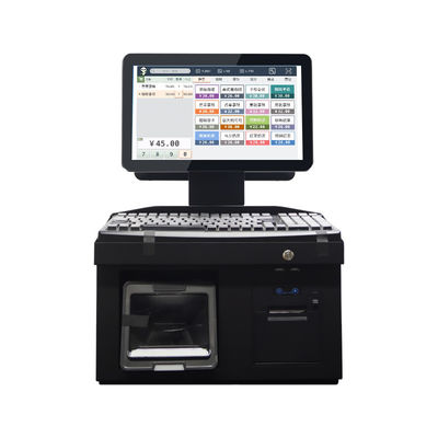 14 İnç Çift Dokunmatik Ekran Win7 Pos Nakit Kayıt Cihazı i3 İşlemci 4+64GB Masaüstü POS Terminali Yazıcı, Klavye, Tarayıcı ile