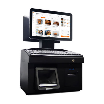 14 İnç Çift Dokunmatik Ekran Win7 Pos Nakit Kayıt Cihazı i3 İşlemci 4+64GB Masaüstü POS Terminali Yazıcı, Klavye, Tarayıcı ile