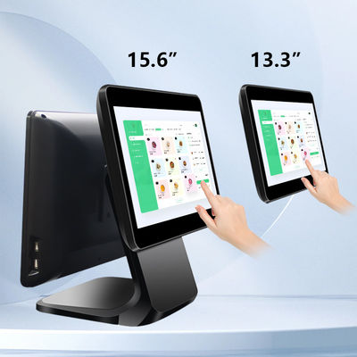 13.3/15.6 inç Çift Dokunmatik Ekran POS Sistemi I3 Win Sistemi Dökülebilir tabanlı perakende mağazası POS terminali