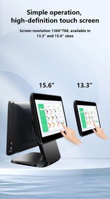 13.3/15.6 inç Çift Dokunmatik Ekran POS Sistemi I3 Win Sistemi Dökülebilir tabanlı perakende mağazası POS terminali