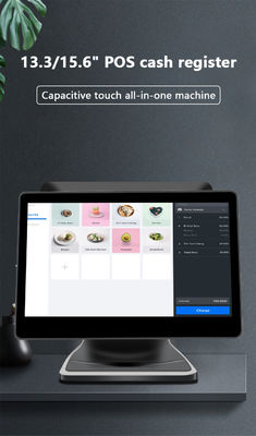 13.3/15.6 inç Çift Dokunmatik Ekran POS Sistemi I3 Windows Sistemi Dökülebilir tabanlı perakende mağazası POS terminali