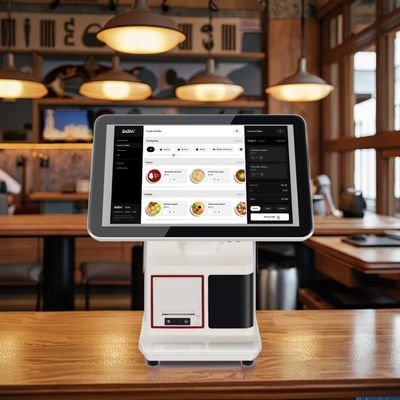 Fast Food POS Sistemi 15.6 " All in One Touch Ekran Nakit Kaydı Mutfak Ekran Sistemi Sipariş Yazıcısı NFC QR Ödeme Terminalı