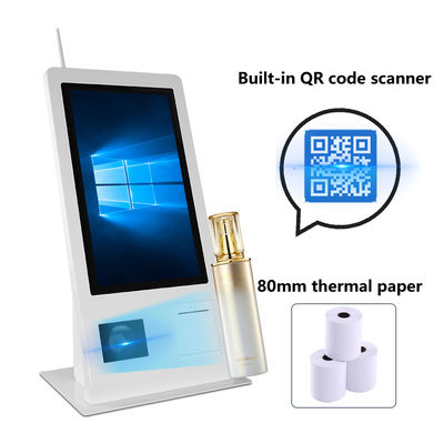 15.6" Win 10 işletim sistemi ile kendi kendine hizmet veren POS makinesi dokunmatik ekran tarayıcısı yazıcı NFC QR kod okuyucu