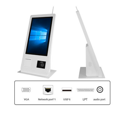 15.6" Win 10 işletim sistemi ile kendi kendine hizmet veren POS makinesi dokunmatik ekran tarayıcısı yazıcı NFC QR kod okuyucu