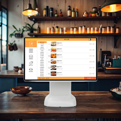 Windows Nakit Kayıt POS Makinesi Basit Tarz Plastik Tasarım ve 15.6 İnç Çift Ekran Hepsi Bir Arada Windows için