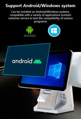 Restoranlar için Kapasitik Dokunmatik Çift Ekranlı Tek Pos Sistemleri Wifi Nakit Kaydı ve 32 GB Sabit Disk Kapasitesi
