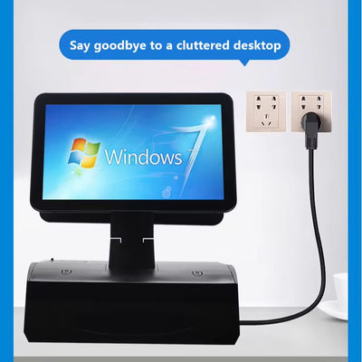 15.6 inç Çift Ekranlı Dokunmatik Tüm Bir POS Sisteminde Nakit Çekmece ve 58mm Printer 2GB RAM Süpermarket