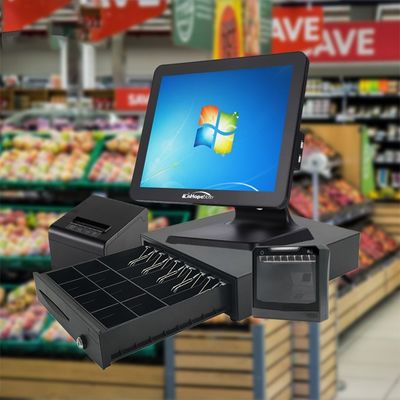 Alışveriş merkezi POS sisteminde sorunsuz nakit ödeme için termal transfer yazıcısı ve müşteri ekranı