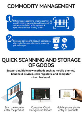 Restoran Sipariş Termal Yazıcısı, Çözünürlüklü Win/Android POS Nakit Kayıt Cihazı 13.3/15.6 İnç 1366*768 Çözünürlük