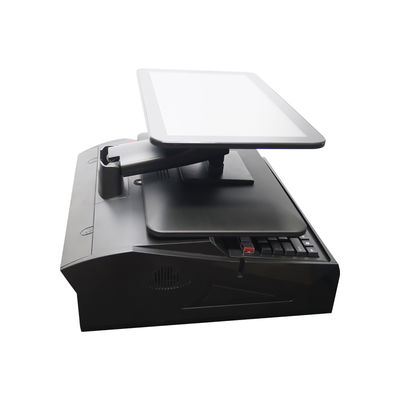 OEM ODM 15.6 Inch Çift Ekranlı Win7 Pos Nakit Kaydı N2840 Cpu 2 + 32GB Masaüstü POS Terminal 58mm Yazıcı,Klavye