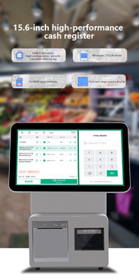 15.6 İnç Çift Ekranlı Pos Nakit Makinesi I3 İşlemci 4+64GB Perakende Pos Sistemi Süpermarket Pos Terminali