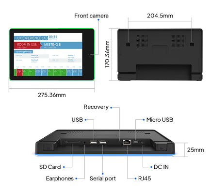 10.1 inç RK3288 Android Meeting Room Tablet POE NFC ve LED Light Bar ile