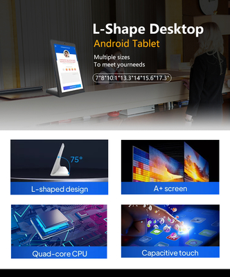 8 inç L tipi iş kendi kendine hizmet kiosku Android tablet pc Kapasitif dokunmatik ekran POE gücü WIFI restoran siparişi için NFC POS tablet