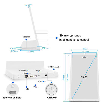 15.6 inçlik NFC Perakende Tablet Rockchip dört çekirdekli L şeklinde Android Tablet bilgisayar Restoran diğerleri