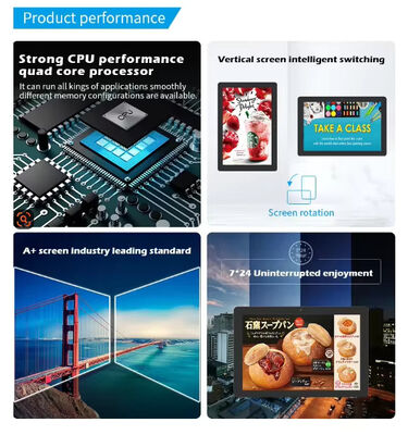 Restoranlar ve Kafeler İçin RK3566 Android Platformlu 24 İnç Duvara Monte Dijital Menü Panosu