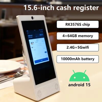 L tipi masaüstü 15.6 inç 1920x1080 android 15 tablet pc Wi-Fi NFC Kapasitif dokunmatik ekran 10000mah Octa Core fast food hoparlörlü otering
