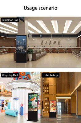 43 İnç Ayaklı Dijital Tabela LCD Reklam Ekranları Dokunmatik Ekran Akıllı Kiosk Poster Oynatıcı Alışveriş Merkezi İçin