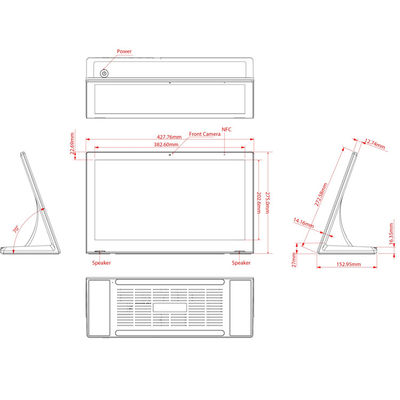17 inç Sekiz Çekirdekli 1.5GHz Android Tablet PC, 10 Noktalı Kapasitif Dokunmatik ve 1920x1080 Çözünürlük