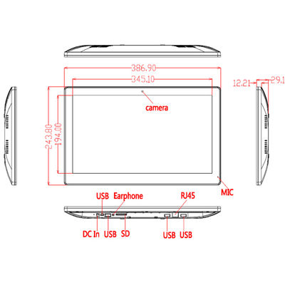 8GB ROM WIFI RJ45 POE 15.6 inç All In One Touch Screen PC Ultra Thin