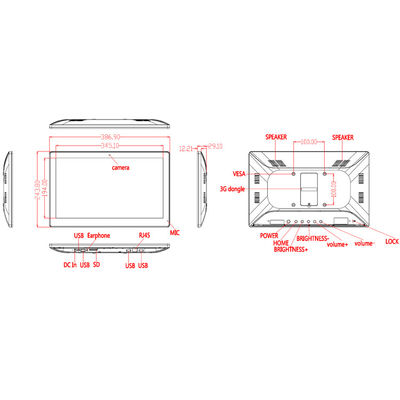 8GB ROM WIFI RJ45 POE 15.6 inç All In One Touch Screen PC Ultra Thin