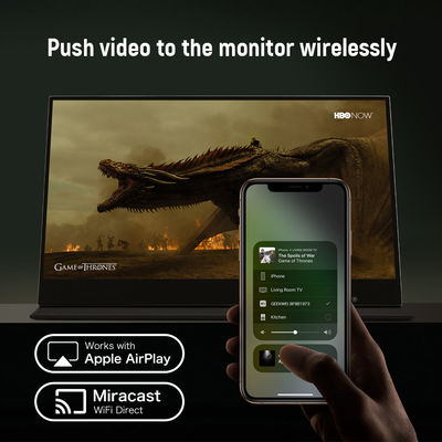 1080p 5ms USB ile çalışan dokunmatik ekran monitörü, 11mm kablosuz dokunmatik ekran monitörü Bilgisayar için