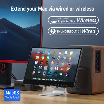 1080p 5ms USB ile çalışan dokunmatik ekran monitörü, 11mm kablosuz dokunmatik ekran monitörü Bilgisayar için