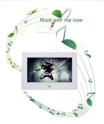 Çeşitli diller 7 Inch LCD Dijital Fotoğraf Çerçeve 250cdm2 Otomatik Slayt Gösterisi ile