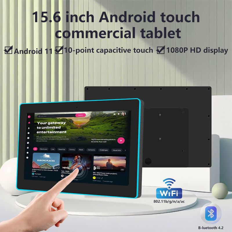 15.6 inç RK3566 NFC POE Power Tablet PC Duvar Montajlı Toplantı Android Tablet Led Işıklı