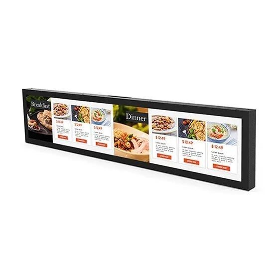19 inç Duvar Montajlı Çubuk Tipi Reklam Makinesi 1920x360 Android Tablet