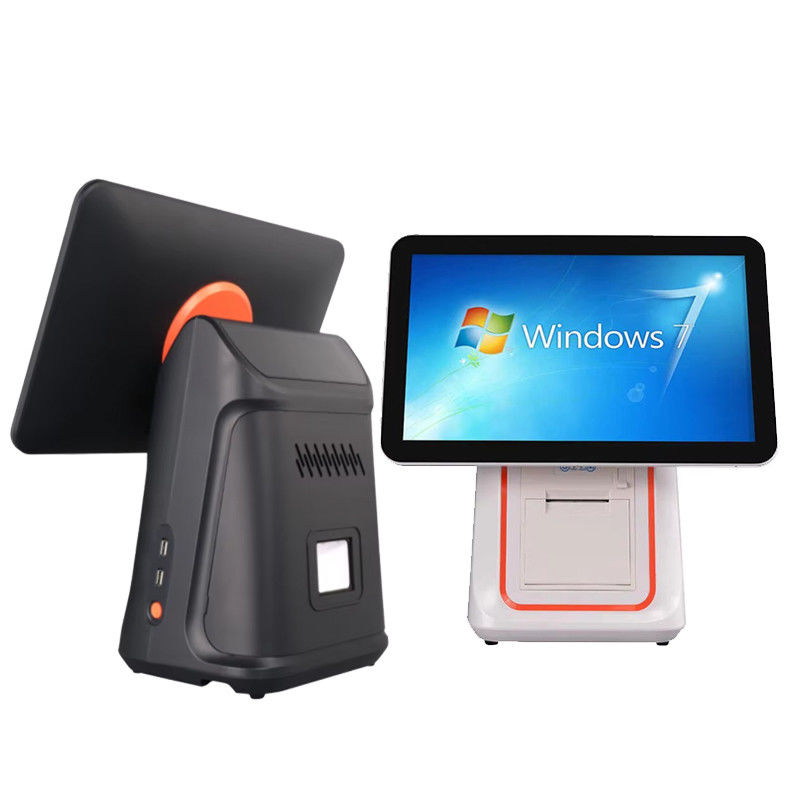 Perakende restoran fatura makinesi 15.6 inç Windows işletim sistemi ve Android POS ile çift ekranlı POS sistemi