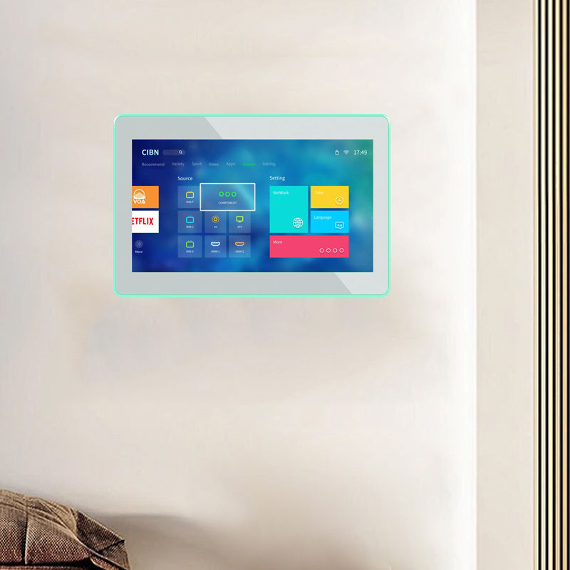 8 - Inç Duvar Montajlı Android Tablet PC POE NFC wifi dokunmatik ekran 4 - Smart Home Meeting Room için Yan LED Işıklar Otel rezervasyonu Programlama