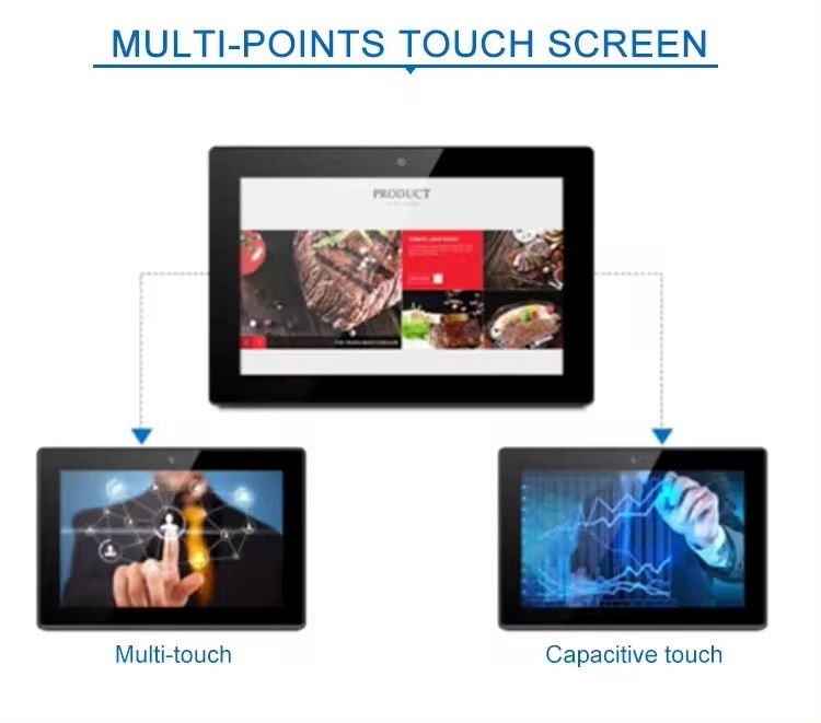 10.1 inç duvar montu Ticari afiş Ekran Dijital işaretleme Android tablet pc POE NFC Kamera Alışveriş merkezi için dokunmatik ekran