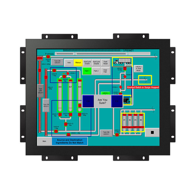 12" SVGA Kiosk Dokunmatik Ekran Monitörü Açık Çerçeve LCD Ekranı 350cd/m2