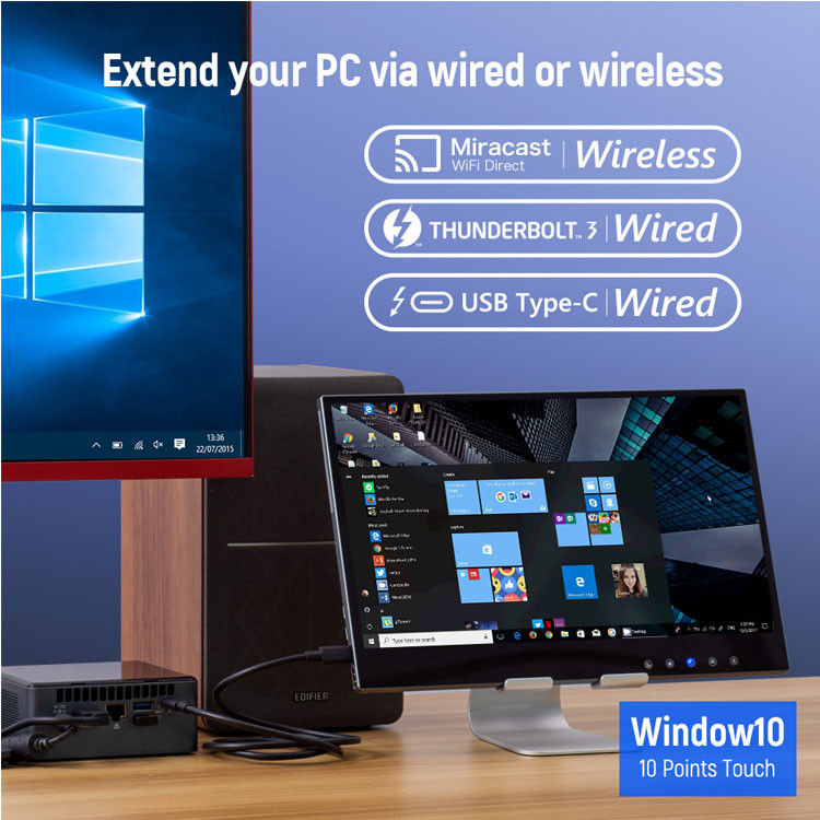 Hopestar 15,6 İnç Ultra İnce Full HD IPS Dokunmatik Ekran Monitör (Ticari ve Endüstriyel Kullanım İçin)