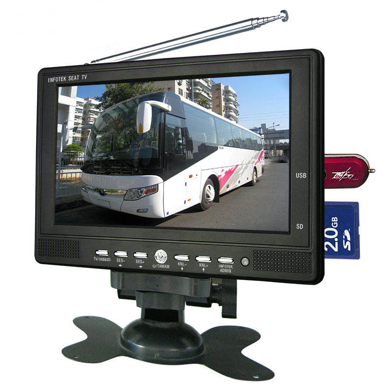 Dörtlü Bölünmüş 7 inçlik TFT Araç Arka Görünüm LCD Monitörü 2AV Port Monitörü